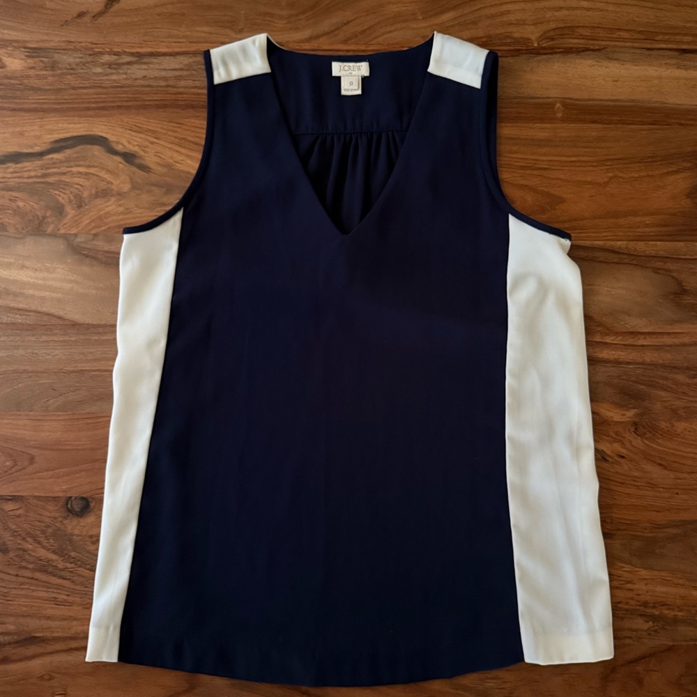 J. Crew Navy and White Tank Top